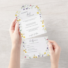 Elegante Floral Boho Wildflors Casamento RSVP