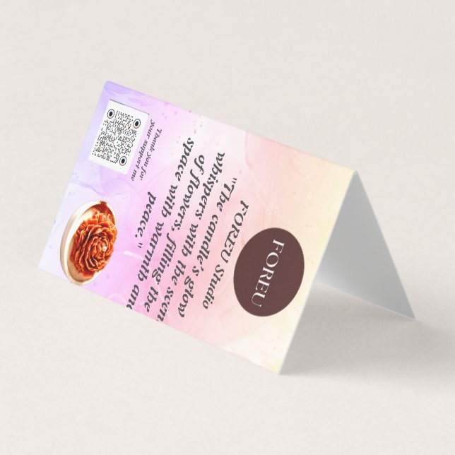 Elegante Floral Candle Cartão de visita - FOREU St (Frente)