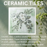 Elegante Floral com Greenery<br><div class="desc">Florais Elegantes e Greenery em tons verdes de lavagem a aquarela. Um design silencioso perfeito para salas de entrada, jantares e áreas vivas. Também temos azulejo com apenas os efeitos de aquarela para misturar e combinar. Adiciona um toque exclusivamente ousado à sua bela decoração doméstica. Temos uma grande variedade de...</div>