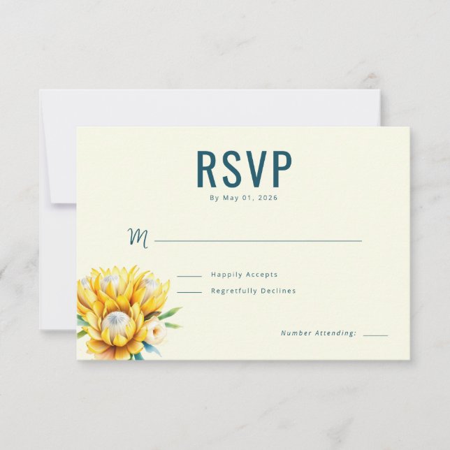 Elegante Floral Creme RSVP (Frente)