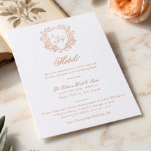 Elegante Floral Crest Monograma Casamento Hotel Ch