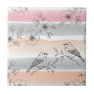 Elegante Floral de Listra de Pêssego (6)
