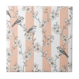 Elegante Floral de Listra de Pêssego (8)