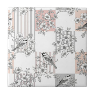 Elegante Floral de Listra de Pêssego (9)