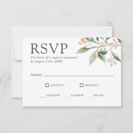Elegante Floral em Aquarela para RSVP com Pratos P