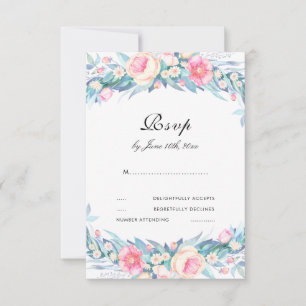 Elegante Floral em Aquarela RSVP