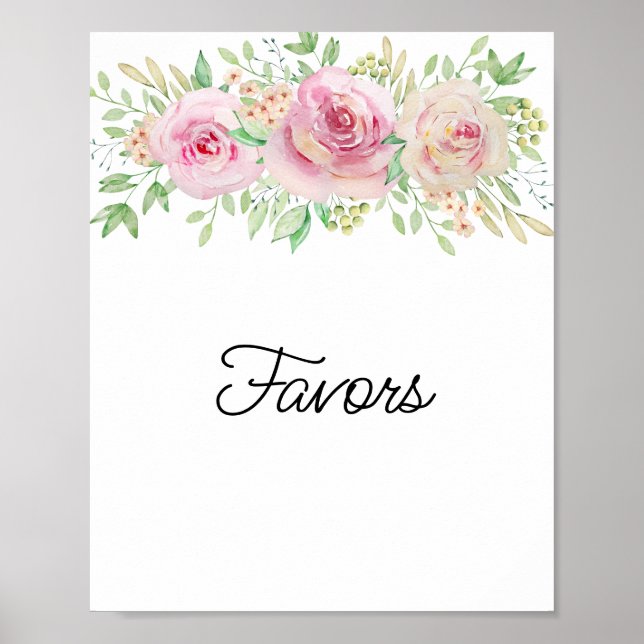 Elegante Floral Favora Poster (Frente)
