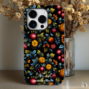 Elegante Floral Khokhloma em Cores Ricas e Vibrant