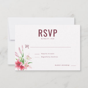 Elegante Floral Marrom RSVP
