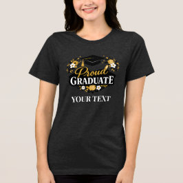 Elegante Floral Orgulhoso Graduado Texto Personali