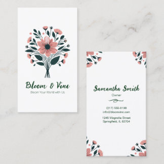 Elegante Floral Personalize Cartão de visita