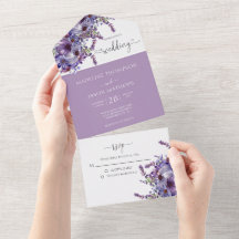 Elegante Floral Purple Lavanda Watercolor