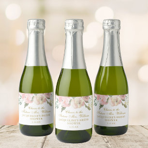 Elegante Floral Rosa Personalizado Dourado Bridal 