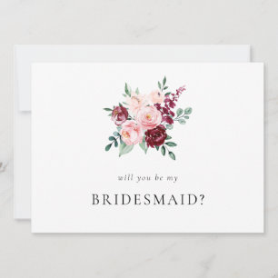 Elegante Floral Rosa Seja Minha Placa De Proposta