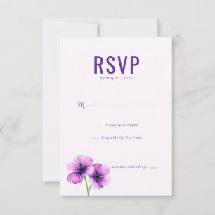 Elegante Floral Roxo RSVP