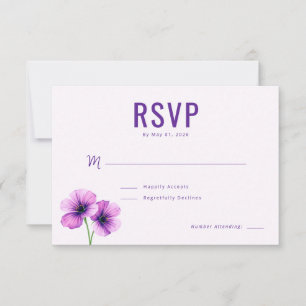 Elegante Floral Roxo RSVP