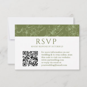 Elegante Floral Sage Green Wedding Código QR RSVP
