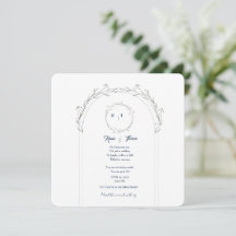 Elegante Floral Salve a Data - Cartão de Casamento
