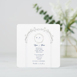 Elegante Floral Salve a Data - Cartão de Casamento