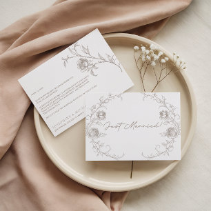 Elegante Floral Sepia Vintage Recém-Casados