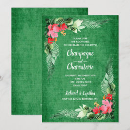 Elegante Floral sobre os convites para o Natal Ver