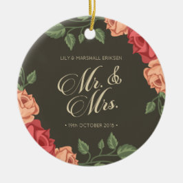 Elegante Floral Sr. & Sra. Wedding | Ornamento cer