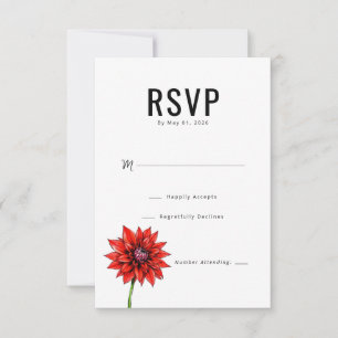Elegante Floral Vermelho RSVP