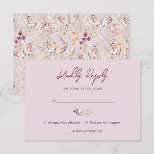 Elegante Floral Wildflower Lavanda Birthday RSVP