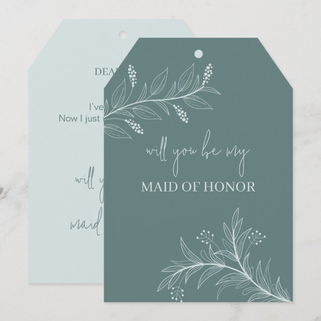 Elegante Floral "Will to be my Madrinha de casamen (Frente/Verso)