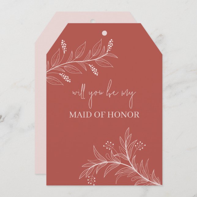 Elegante Floral "Will to be my Madrinha de casamen (Frente/Verso)