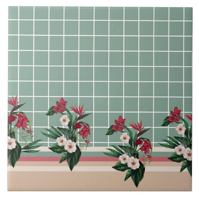 Elegante Floral Xadrez (Frente)