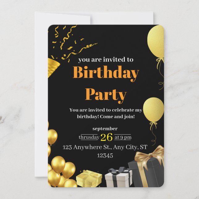 Elegante Florals: Cartão de Aniversário Minimalist (Frente)