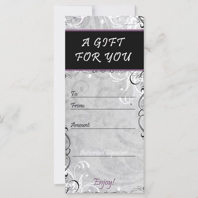 Elegante Floreça Certificado de Presente de Salão  (Frente)