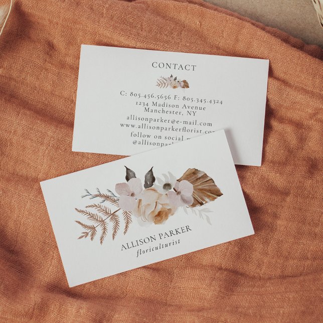 Elegante Florista Cartão de visita Floriculturista (Criador carregado)