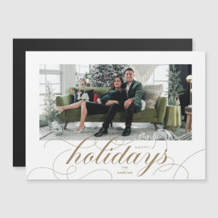 Elegante Flourish Formal Script Holiday Cartão com