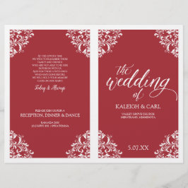 Elegante Folheto de Programa de Casamento - Nadine