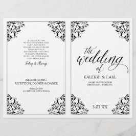 Elegante Folheto de Programa de Casamento - Nadine