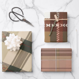 Elegante Folk English Xadrez Gift Wrap