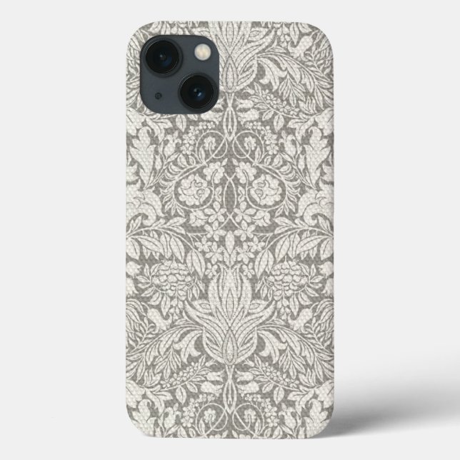 elegante formal brocado de renda damasco branco (Verso)