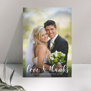 Elegante Foto de Agradecimento de Casamento em Cal