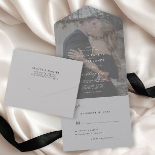 Elegante foto minimalista cinza casamento