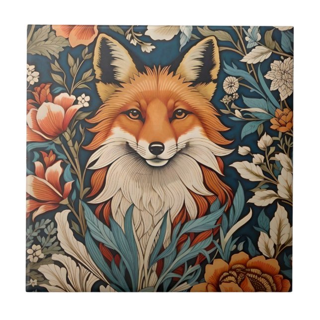 Elegante Fox William Morris Inspirou Floral (Frente)
