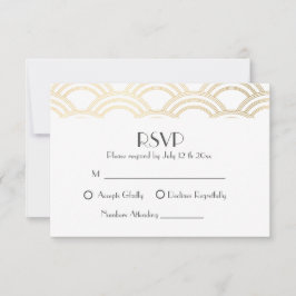 Elegante Gatsby Art Deco Casamento Dourado RSVP