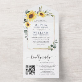 Elegante Girassóis Eucalyptus Greenery Casamento Q