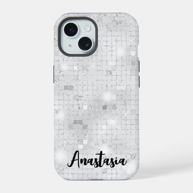 Elegante Glam White Silver Glitz Sparkle (Verso)