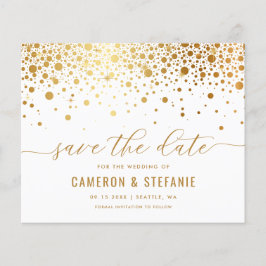 Elegante Gold Foil Confetti White Salvar a Data