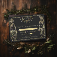 Elegante Gótico Os Lovers Tarot Card Weding RSVP