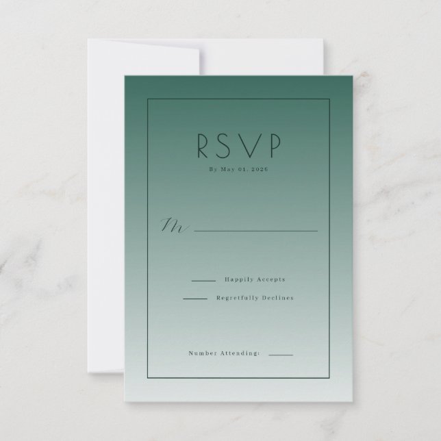 Elegante Gradiente Teal RSVP (Frente)