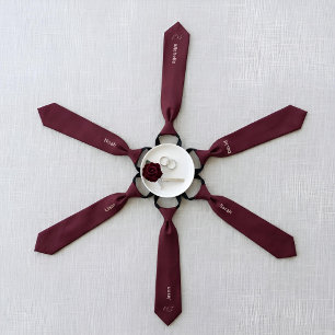 Elegante Gravata Burgundy e Rosa Bubblegum com Nom