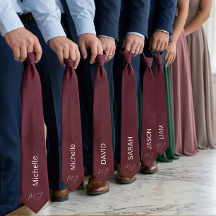 Elegante Gravata Burgundy e Rosa Bubblegum com Nom